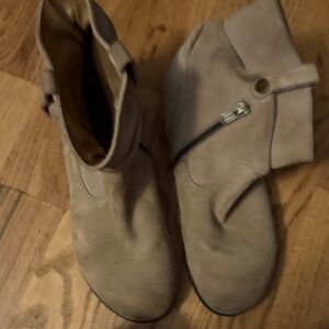 Birkenstock Taupe Suede Ankle Booties